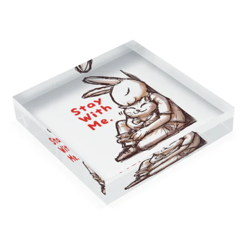 うさぎとねこ　Stay With Me Acrylic Block