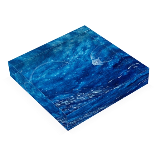 「 宇宙のとちゅう〜糸を引く」 Acrylic Block