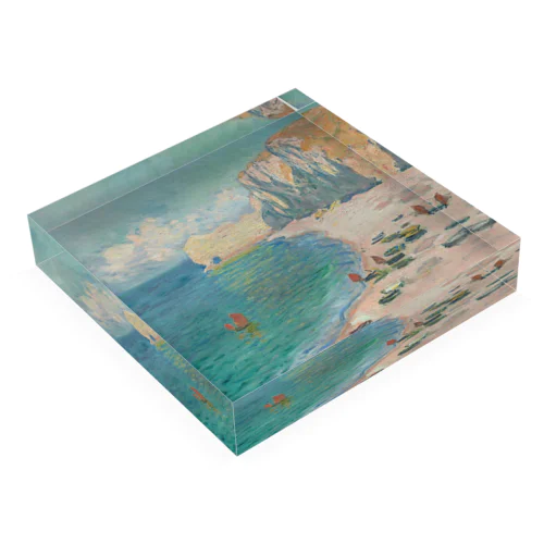 Étretat: The Beach and the Falaise d'Amont, 1885 | Claude Monet Acrylic Block