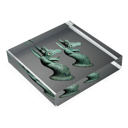 Pair of Protomes Depicting the Forepart of a Griffin, 625/575 BC | Ancient Greek Acrylic Block