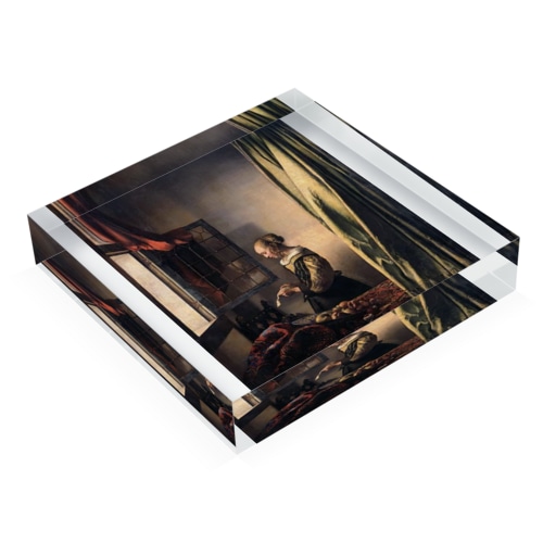 窓辺で手紙を読む女・フェルメール Acrylic Block