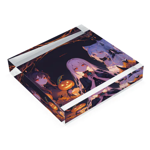 Halloween Journey　-Ghost side-　〜カボチャが照らす一年で最も不気味で騒がしい夜の旅〜　No.5「誘い」 Acrylic Block