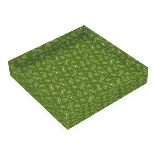 微生物パターン緑_アイテムいろいろ Acrylic Block