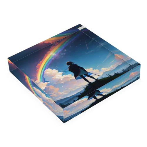 Rainbow Journey　〜刹那にかかる七色の架け橋の旅〜　No.2「虹絵師」 Acrylic Block