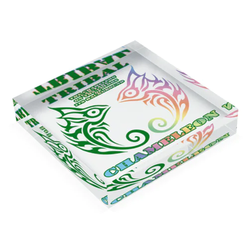 TRIBAL CHAMELEON Acrylic Block