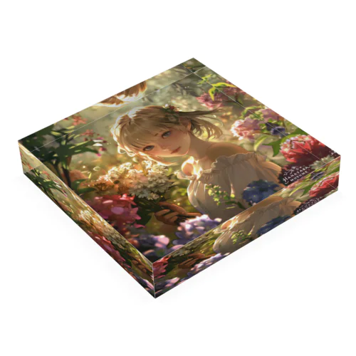 Fantasy Flower Field - Girl's Smile Acrylic Block