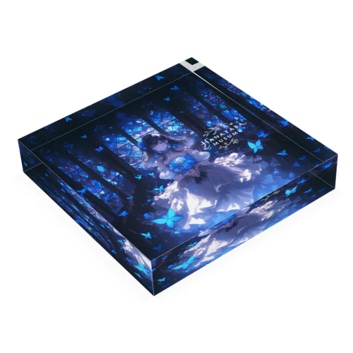 The Girl of Blue Flowers Shining in the Still Night Acrylic Block