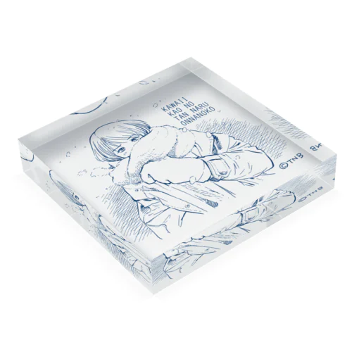 かわいい顔の単なる女の子（冬） Acrylic Block