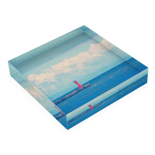 海と灯台 Acrylic Block