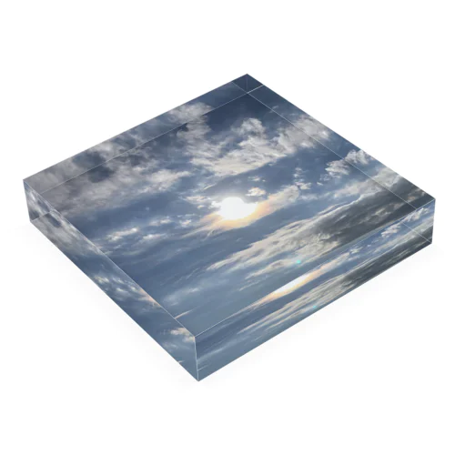 秋　秋の空　海辺　太陽 Acrylic Block
