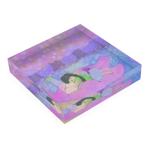月夜の桜船 Acrylic Block