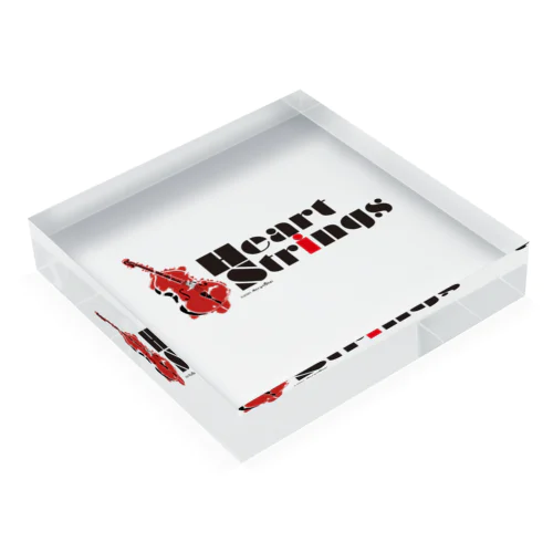 Heart Strings (woodbass) Red Acrylic Block