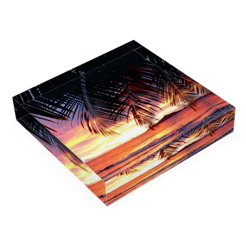 ジープ島の夕焼け Acrylic Block