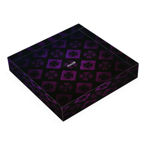 グラデーション(紫×ピンク)模様 Acrylic Block