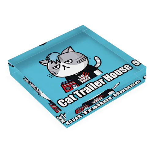 Cat Trailer House 002-B Acrylic Block