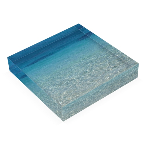 海【波B-1】慶良間ブルー｜座間味の海｜ZAMAMIの文字なし Acrylic Block