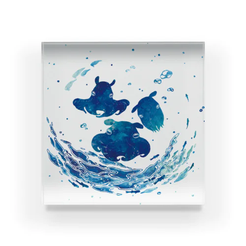 「 Blue World Children_flapjack blue design」 Acrylic Block