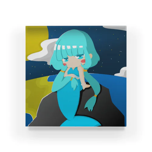 月夜の人魚 Acrylic Block