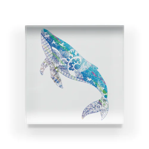 クジラの切り絵 Acrylic Block