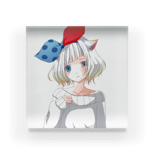 しろ麦ネコさん Acrylic Block