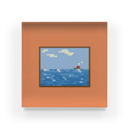 窓枠の絵画 ピクセルアート Acrylic Block