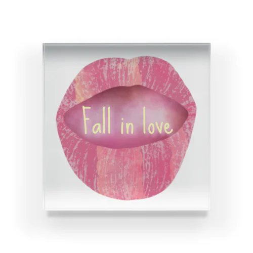 Lips💋 foll in love Acrylic Block