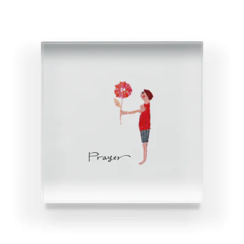 「Prayer」花と少年 アクリルブロック