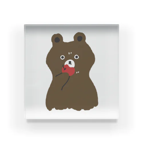 kuma and apple / クマとリンゴ アクリルブロック