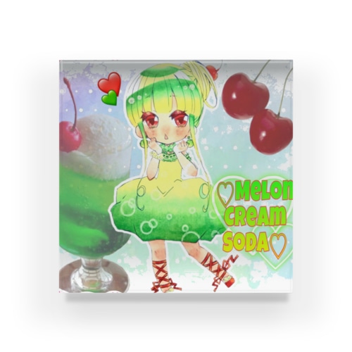 メロンクリームソーダ擬人化ちゃん Acrylic Block
