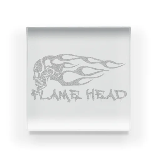 FLAME HEAD WHT Acrylic Block