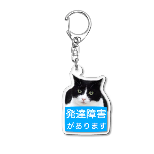 ハチワレ猫　発達障害があります Acrylic Key Chain