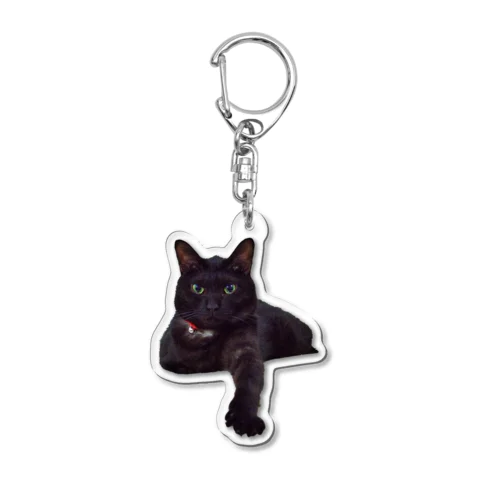 猫の手を貸します。黒猫のタピオ アクリルキーホルダー