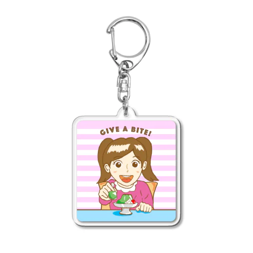 ゼリーを食べる少女 Acrylic Key Chain