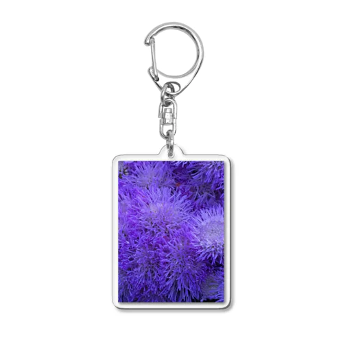 ふわふわ紫色の花 Acrylic Key Chain