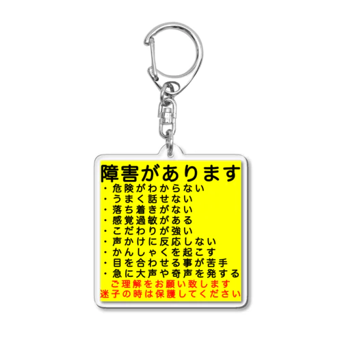 発達障害★人気商品★　ADHD ASD 多動症 Acrylic Key Chain