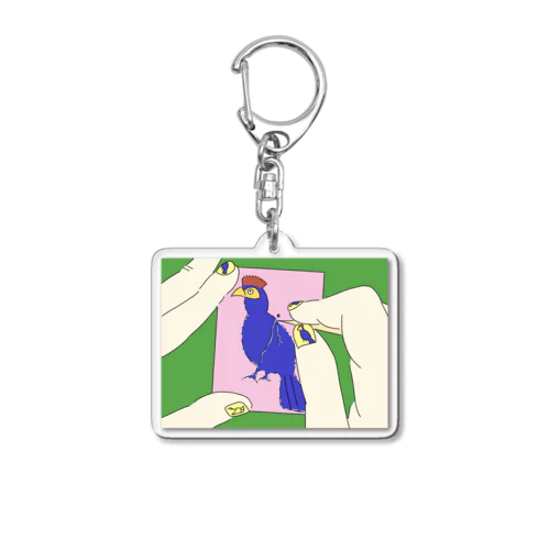 【やってみた】ムラサキエボシドリの型抜き Acrylic Key Chain