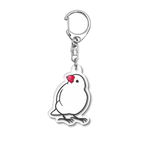 見上げる白文鳥 Acrylic Key Chain