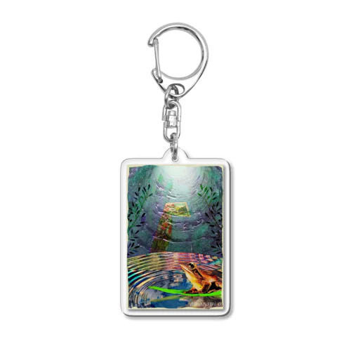 Frog imagines the world. Acrylic Key Chain