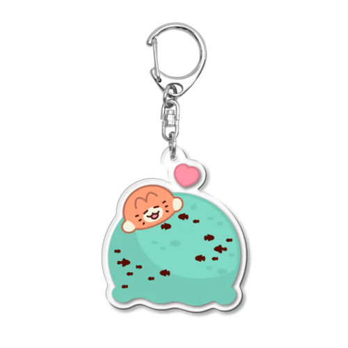 みかんねこ「チョコミントアイス」 Acrylic Key Chain