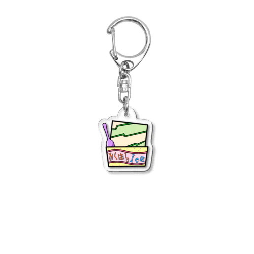 『かくばる』めろめろんクリームソーダ Acrylic Key Chain