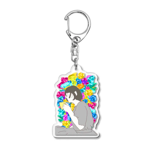 一見地味目なあの子も意外と頭の中はめちゃくちゃカラフルだったりするんじゃない？ Acrylic Key Chain