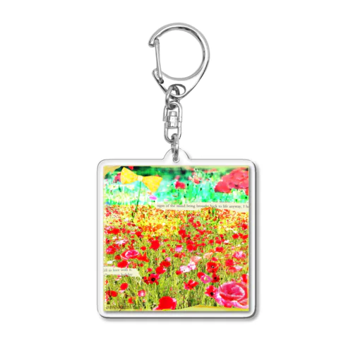 poppy garden. Acrylic Key Chain