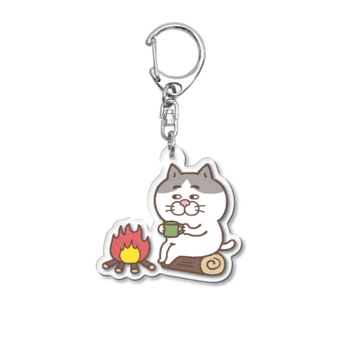 キャンプにゃんこ Acrylic Key Chain