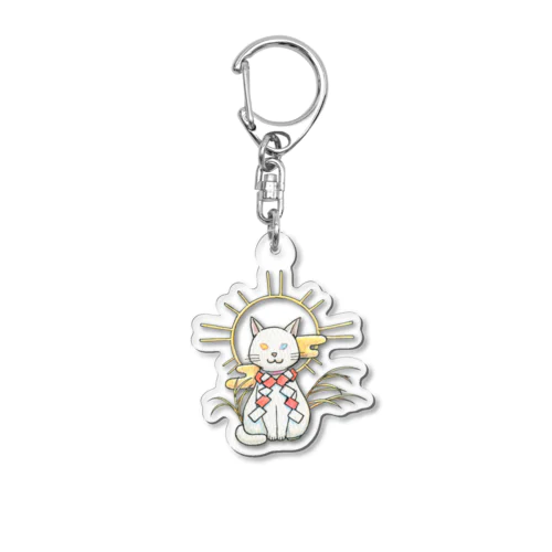 天照白猫神 Acrylic Key Chain