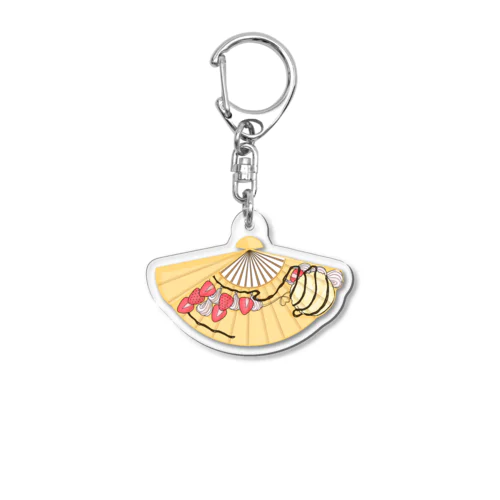 いちごクレープの扇子 Acrylic Key Chain