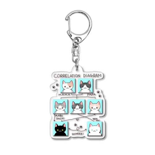 ねこさんの相関図 Acrylic Key Chain