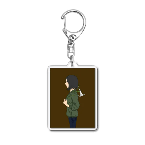 ユリを持つ女 Acrylic Key Chain