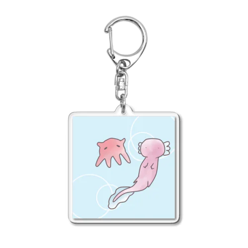 メンダコとウーパールーパー Acrylic Key Chain