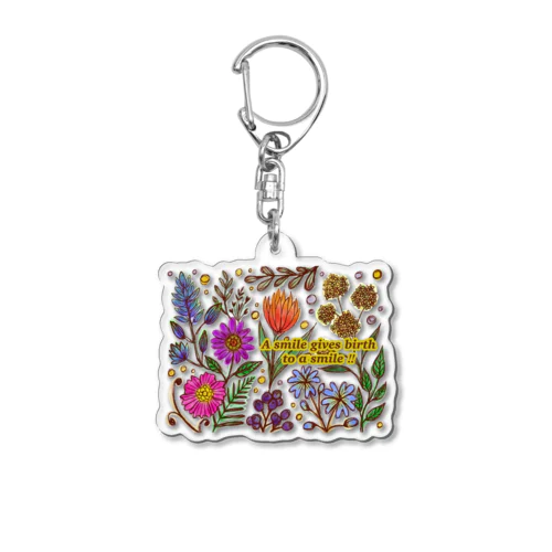 Garden flower Acrylic Key Chain