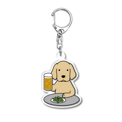 ビールと枝豆 Acrylic Key Chain